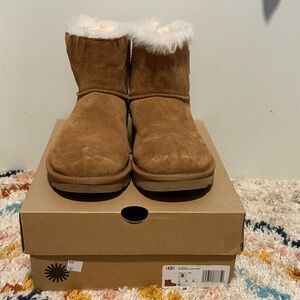 UGG Tan Sheepskin Ankle Boots